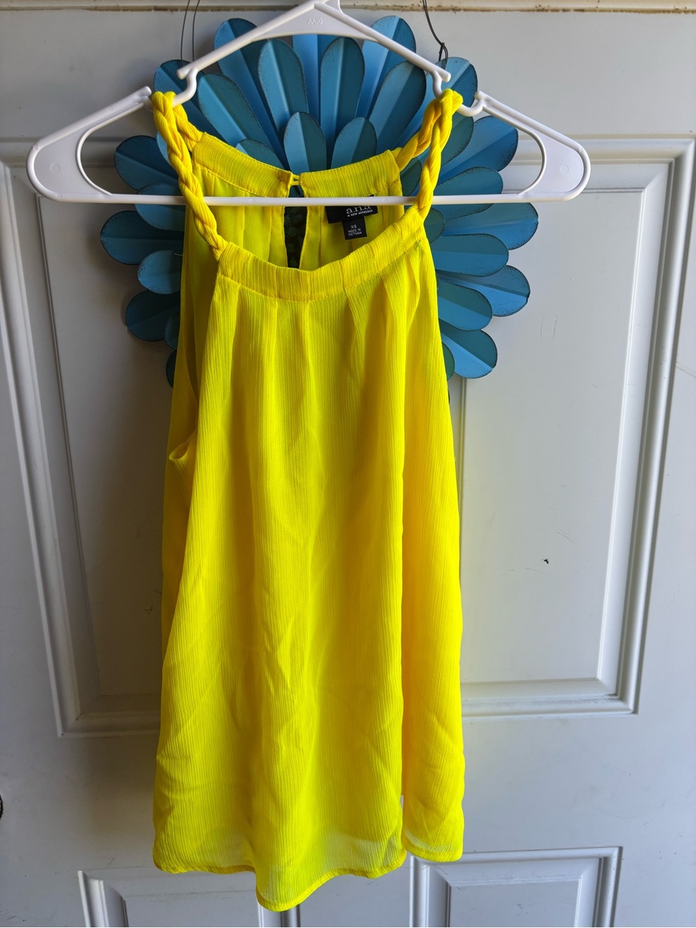 a.n.a Bright Yellow Braided Strap Tank Top